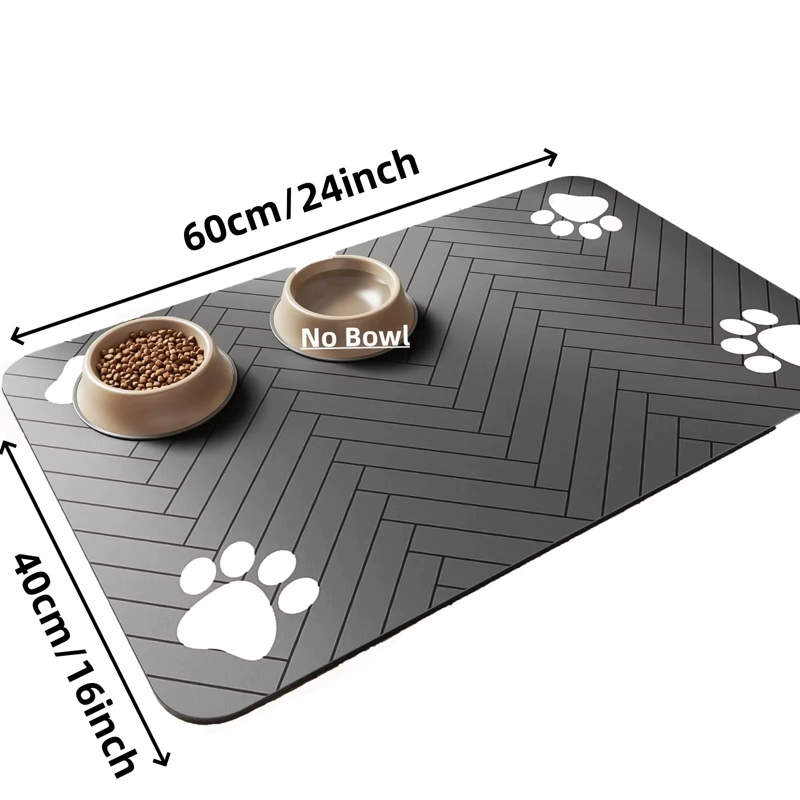 Absorbent Pet Feeding Mat with Rubber Backing - Quick Dry Waterproof Placemat for Dogs and Cats