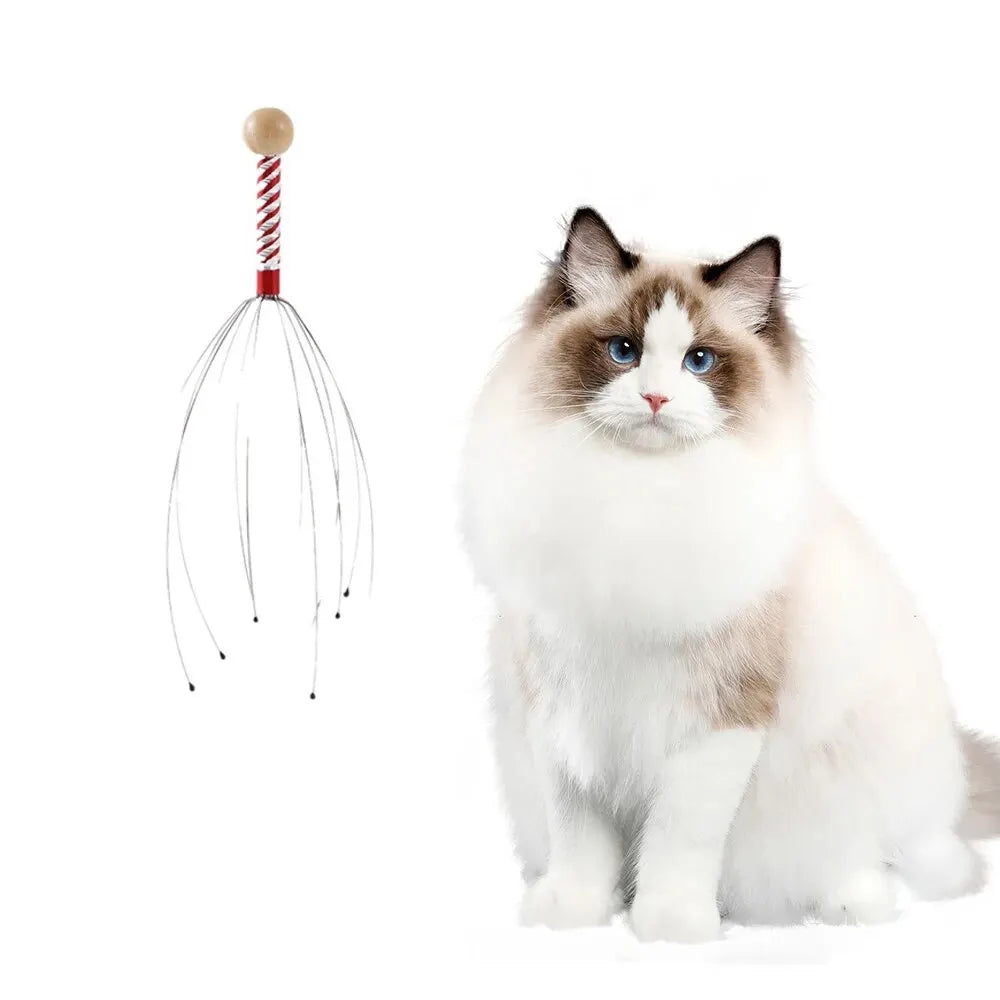 Pet Massage Claw Head Massager - Random Color Octopus Scalp Scratcher Tool