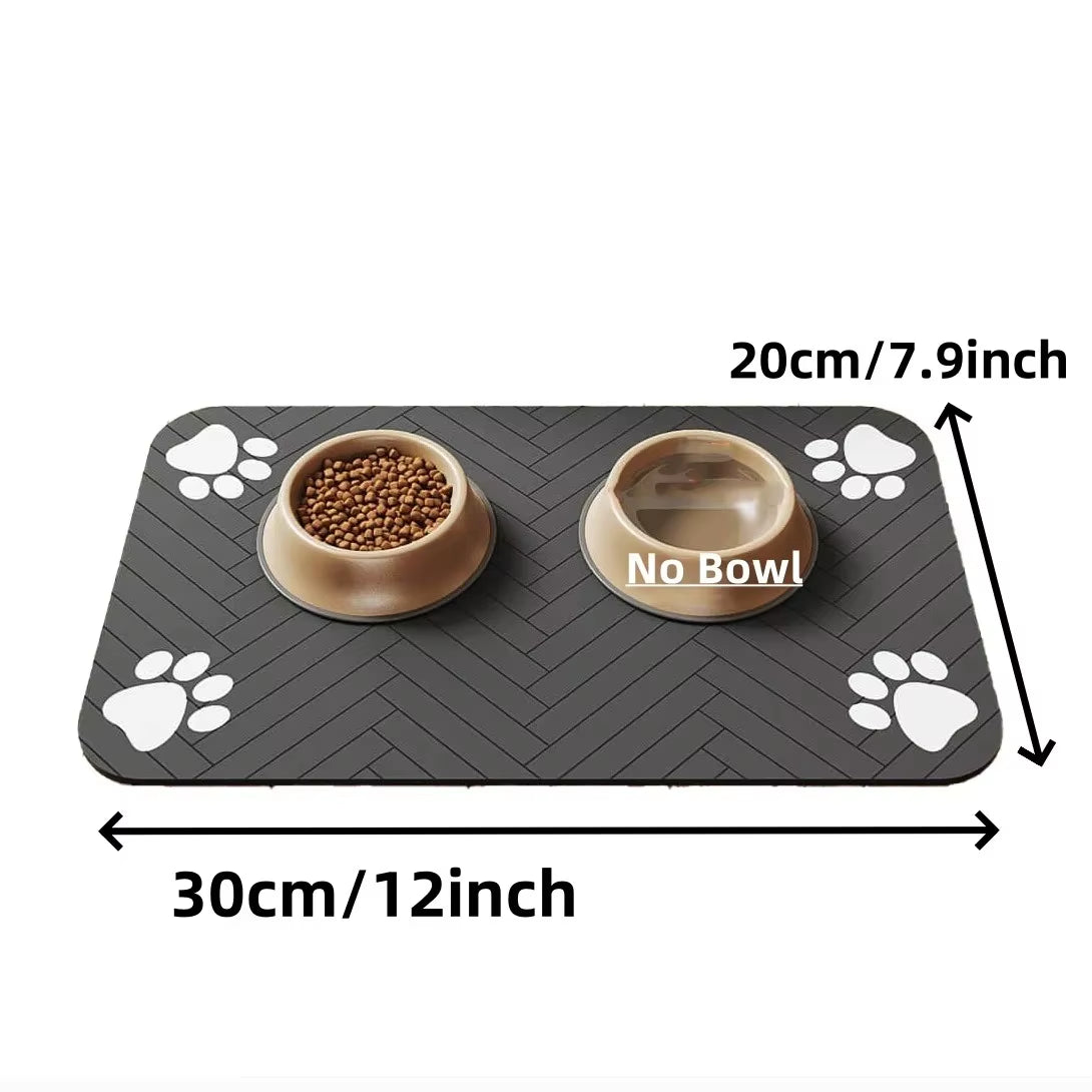 Absorbent Pet Feeding Mat with Rubber Backing - Quick Dry Waterproof Placemat for Dogs and Cats