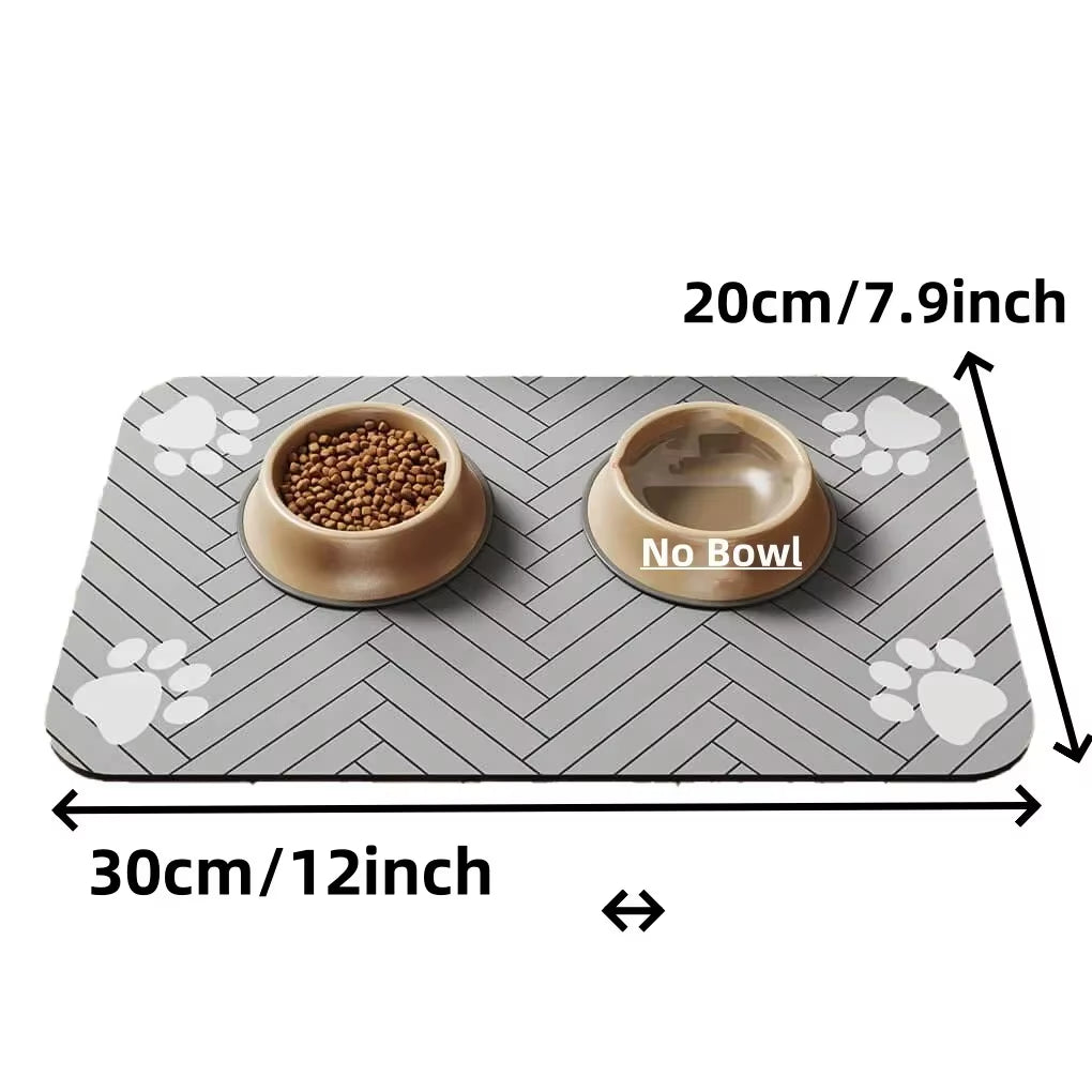 Absorbent Pet Feeding Mat with Rubber Backing - Quick Dry Waterproof Placemat for Dogs and Cats