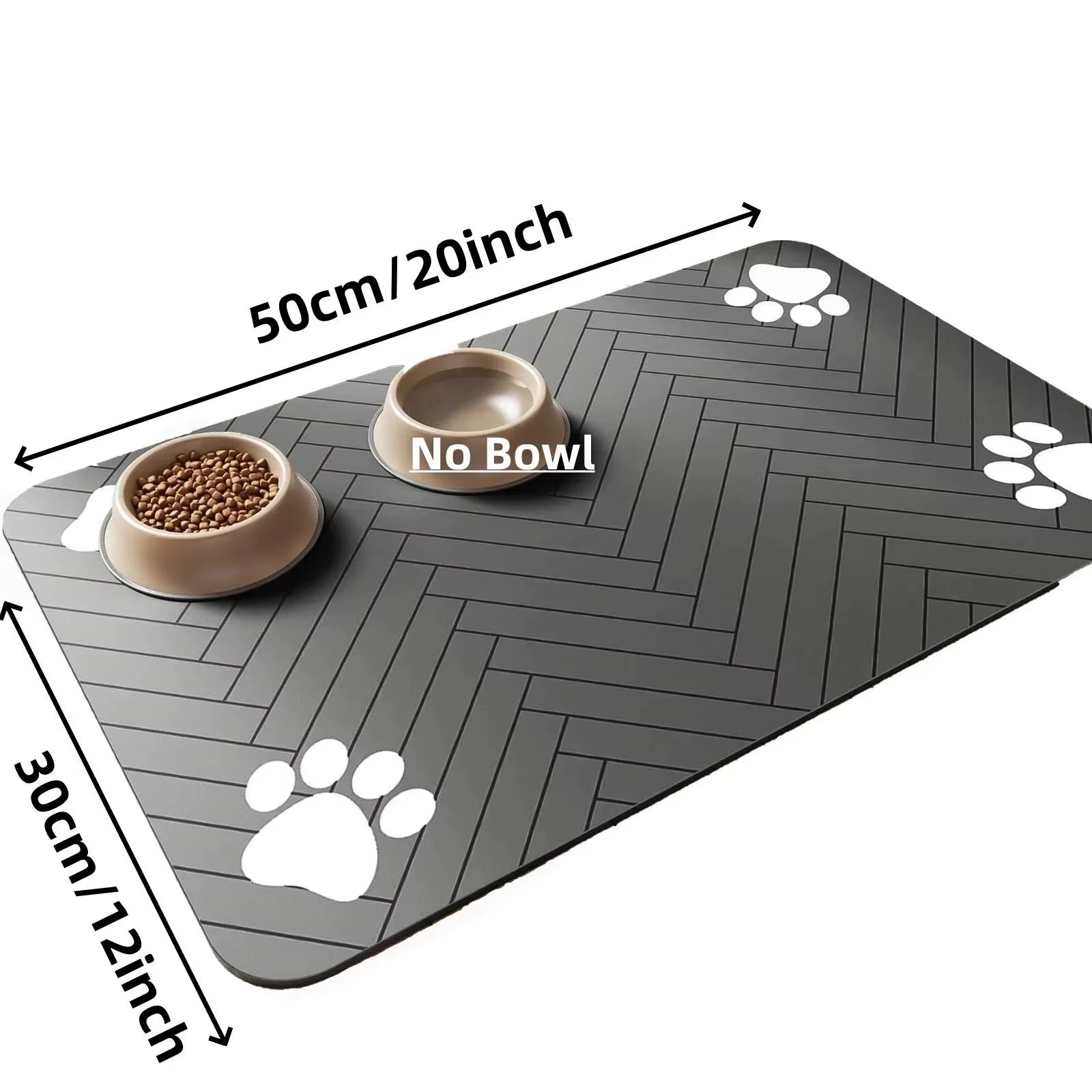 Absorbent Pet Feeding Mat with Rubber Backing - Quick Dry Waterproof Placemat for Dogs and Cats