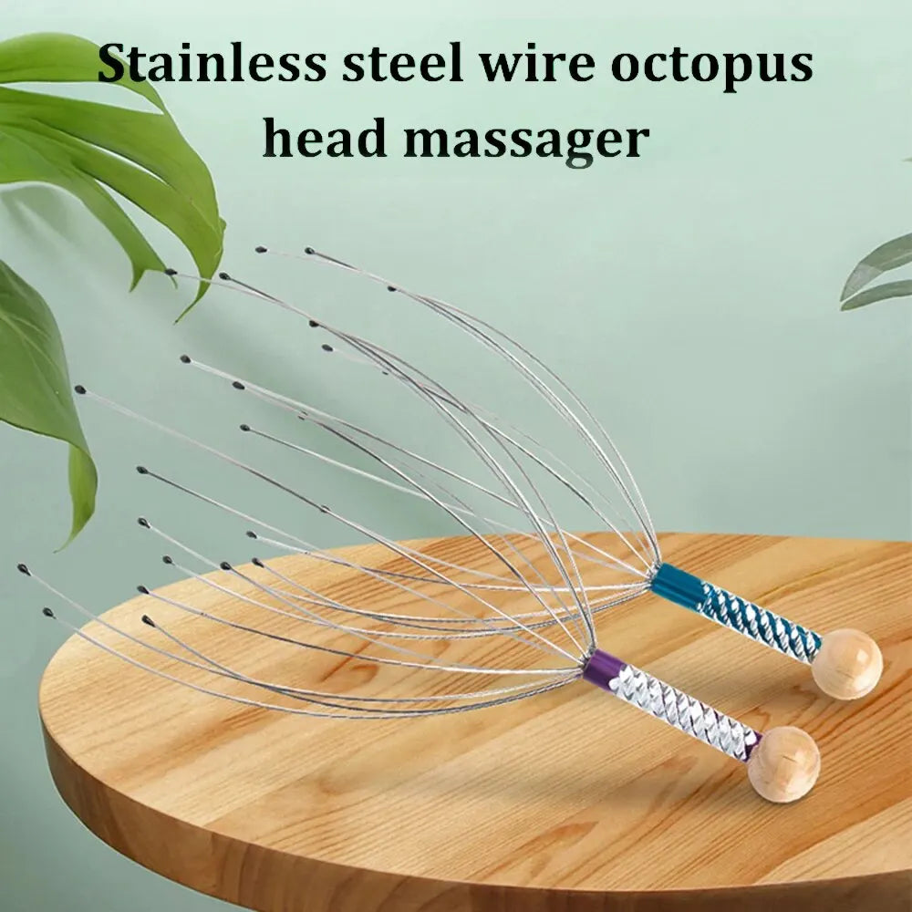 Pet Massage Claw Head Massager - Random Color Octopus Scalp Scratcher Tool